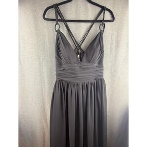 Light in the Box Black Lined Long Evening Gown Dress Strappy Size‎ 12 NEW